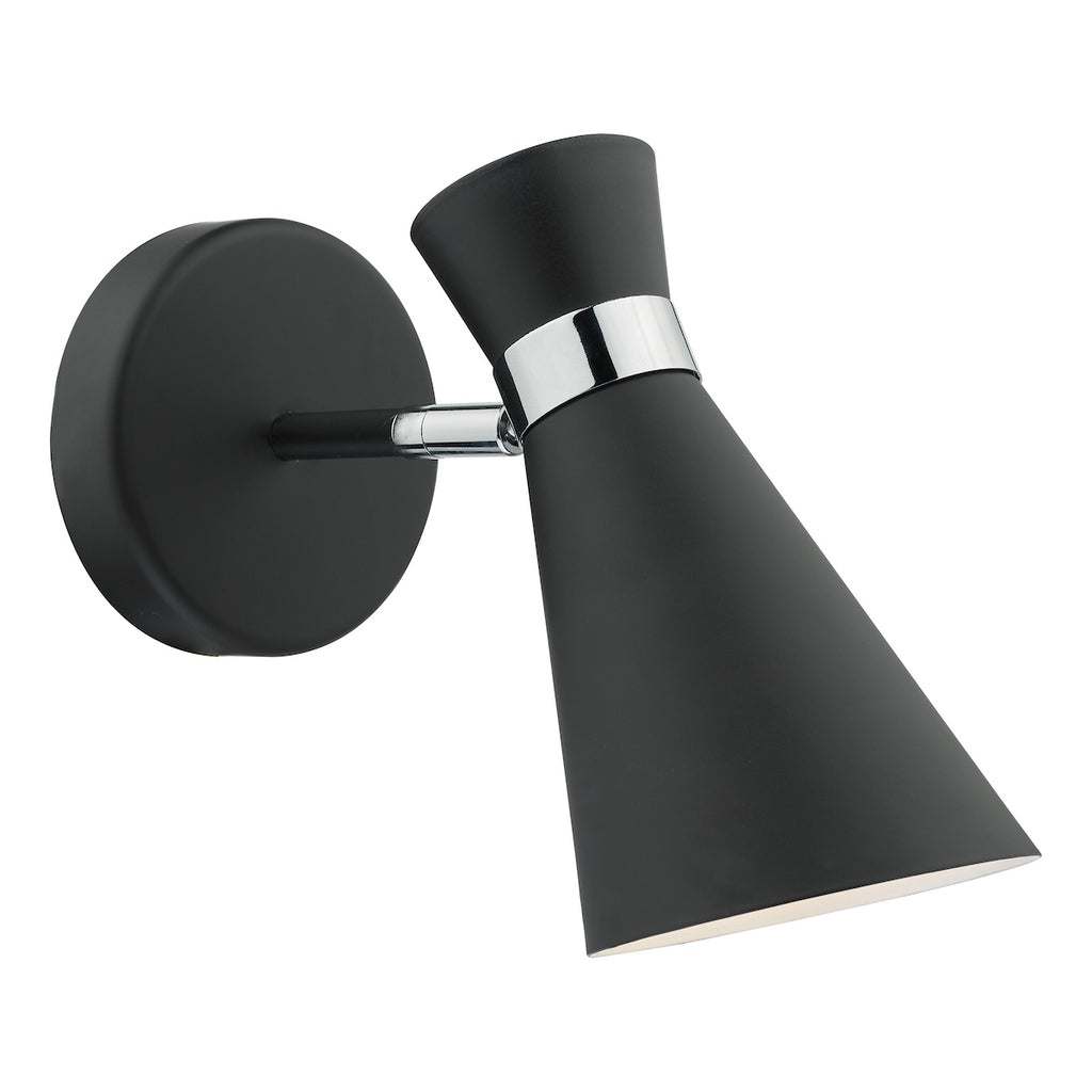 Ashworth Single Wall Spotlight Matt Black Polished Chrome<br>Matt Black