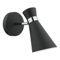 Ashworth Single Wall Spotlight Matt Black Polished Chrome<br>Matt Black