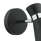 Ashworth Single Wall Spotlight Matt Black Polished Chrome<br>Matt Black