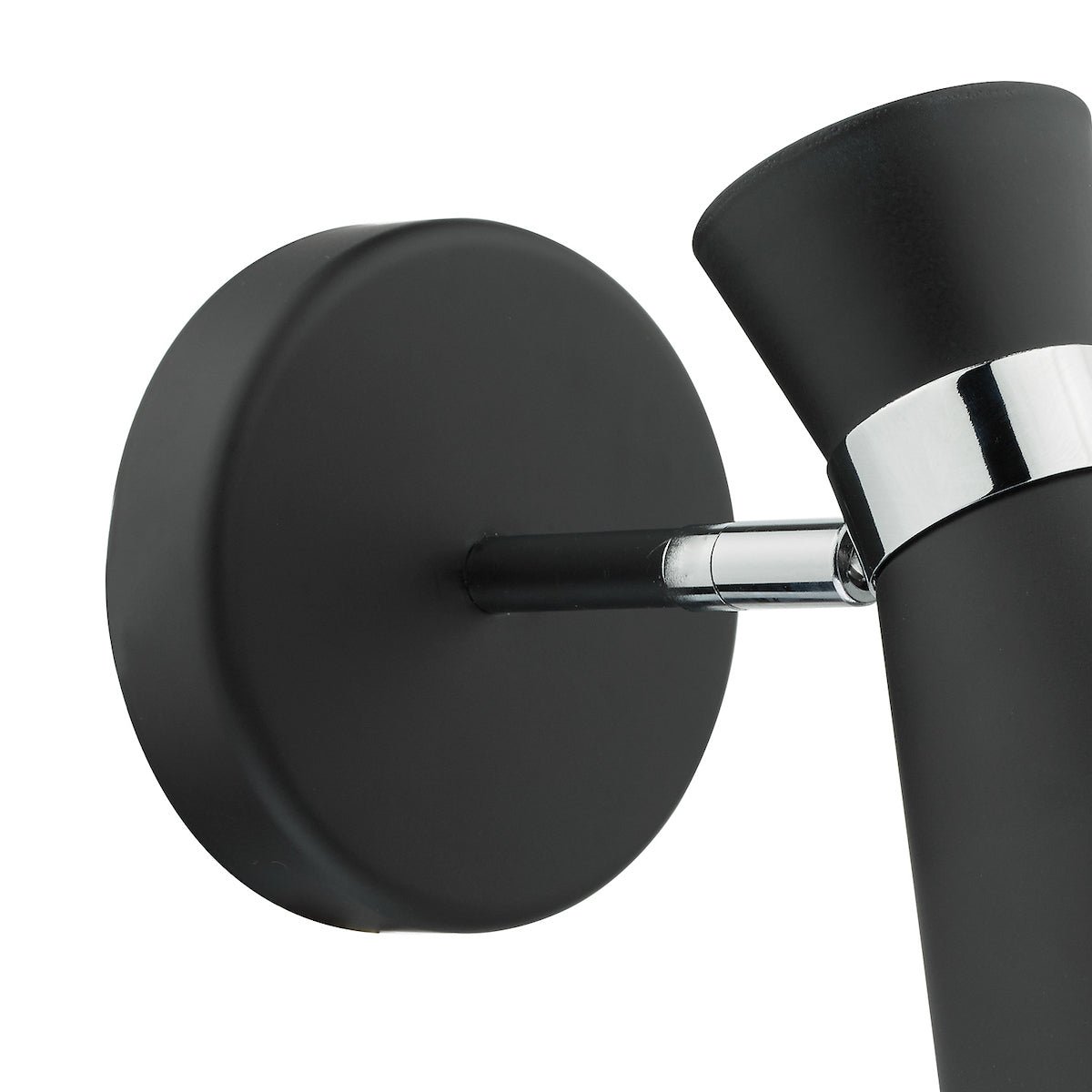 Ashworth Single Wall Spotlight Matt Black Polished Chrome<br>Matt Black