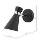 Ashworth Single Wall Spotlight Matt Black Polished Chrome<br>Matt Black