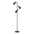 Ashworth 3 Light Floor Lamp Matt Black & Polished Chrome<br>Matt Black