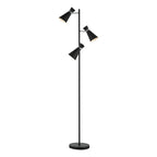 Ashworth 3 Light Floor Lamp Matt Black & Polished Chrome<br>Matt Black
