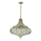 Asmara 6 Light Pendant Antique Brass Crystal<br>Crystal