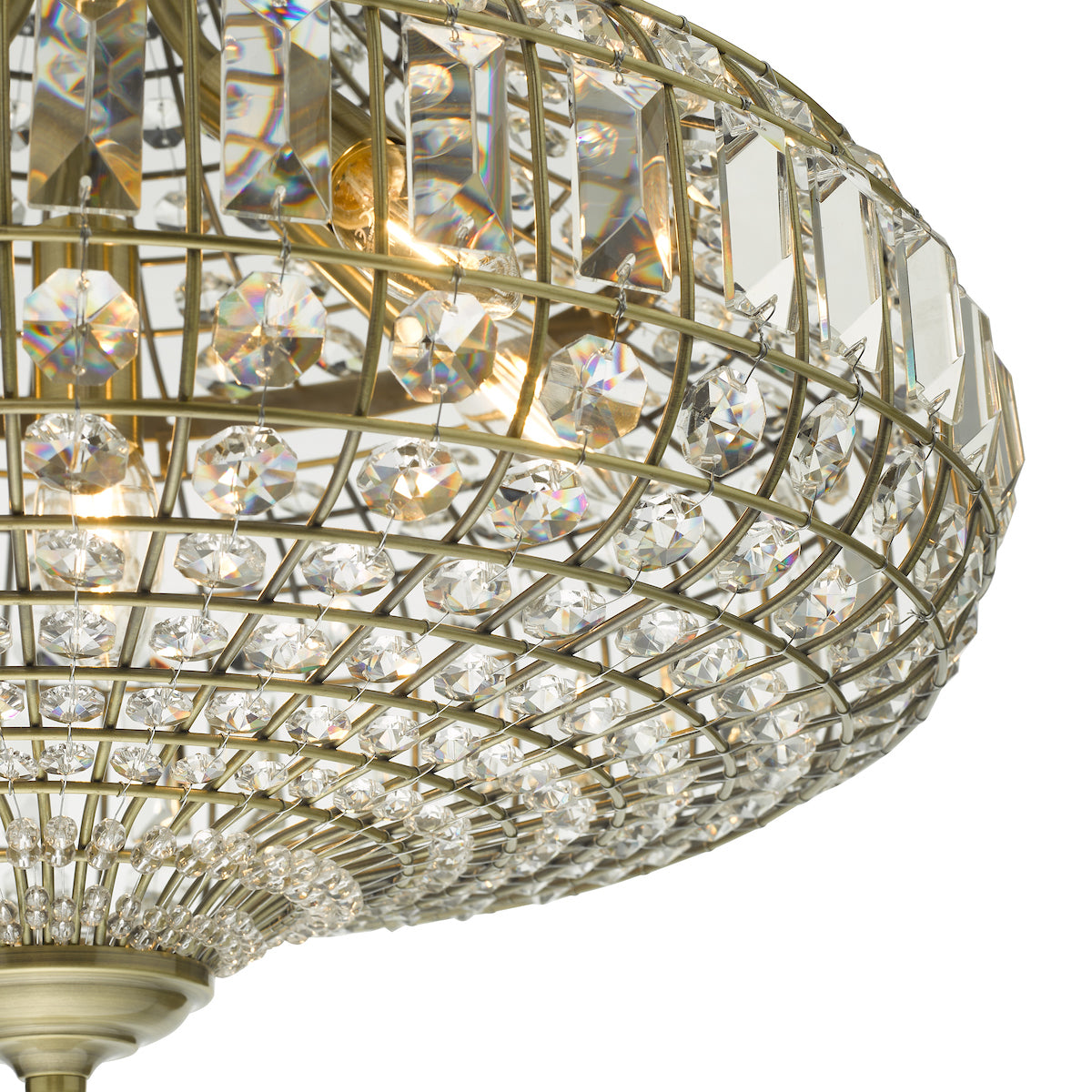 Asmara 6 Light Pendant Antique Brass Crystal<br>Crystal