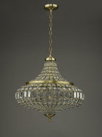 Asmara 6 Light Pendant Antique Brass Crystal<br>Crystal