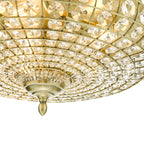 Asmara 5 Light Flush Antique Brass Crystal<br>Crystal