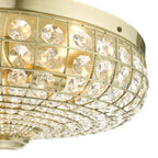 Asmara 5 Light Flush Antique Brass Crystal<br>Crystal