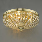 Asmara 5 Light Flush Antique Brass Crystal<br>Crystal