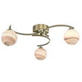 Atiya 3 Light Antique Brass Semi-Flush Fitting