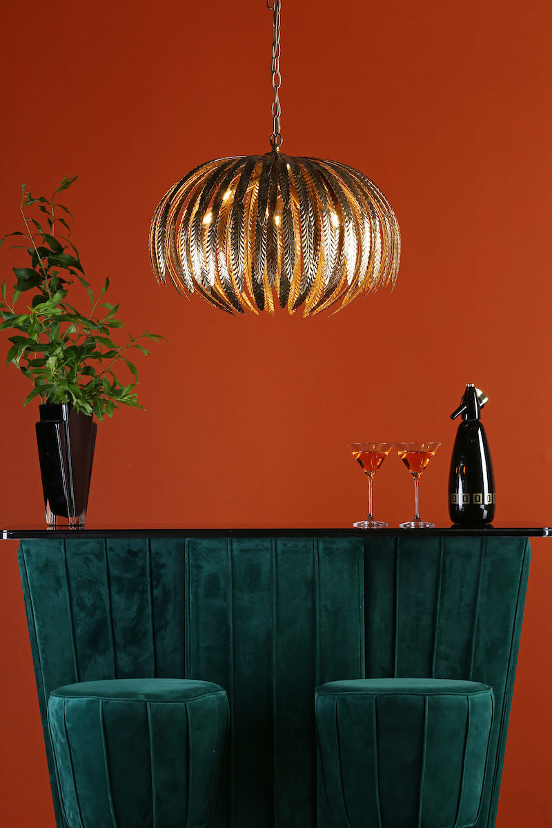 Atticus 5 Light Pendant Gold<br>Gold Leaf