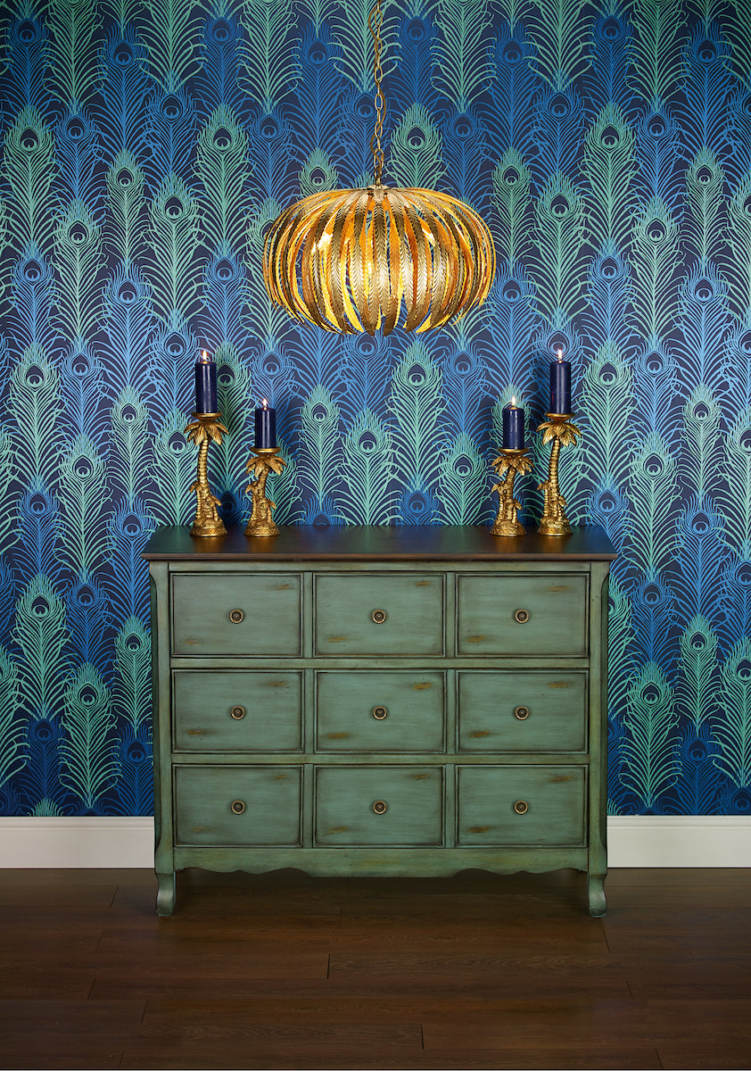 Atticus 5 Light Pendant Gold<br>Gold Leaf