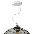 Aulax 1 Light Pendant Silver Smoked Glass With Dimple Effect<br>Smoked Glass