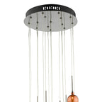 Aurelia 15lt Cluster Pendant Black Chrome & Copper/Bronze Glass<br>Polished Black Chrome