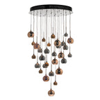 Aurelia 30lt Cluster Pendant Black Chrome & Copper/Bronze Glass 3M Drop<br>Polished Black Chrome