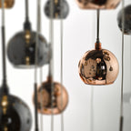 Aurelia 30lt Cluster Pendant Black Chrome & Copper/Bronze Glass 3M Drop<br>Polished Black Chrome