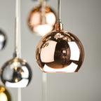 Aurelia 30lt Cluster Pendant Black Chrome & Copper/Bronze Glass 3M Drop<br>Polished Black Chrome