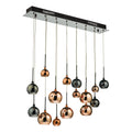 Aurelia 15lt Bar Pendant Black Chrome &amp; Copper/Bronze GlassPolished Black Chrome