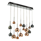 Aurelia 15lt Bar Pendant Black Chrome &amp; Copper/Bronze GlassPolished Black Chrome