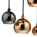 Aurelia 15lt Bar Pendant Black Chrome &amp; Copper/Bronze GlassPolished Black Chrome