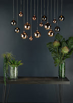Aurelia 15lt Bar Pendant Black Chrome &amp; Copper/Bronze GlassPolished Black Chrome
