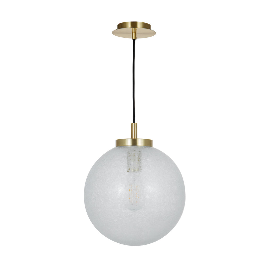 Avari 1 Light Pendant Satin Brass And Clear Frosted Glass<br>Frosted Glass