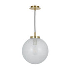 Avari 1 Light Pendant Satin Brass And Clear Frosted Glass<br>Frosted Glass