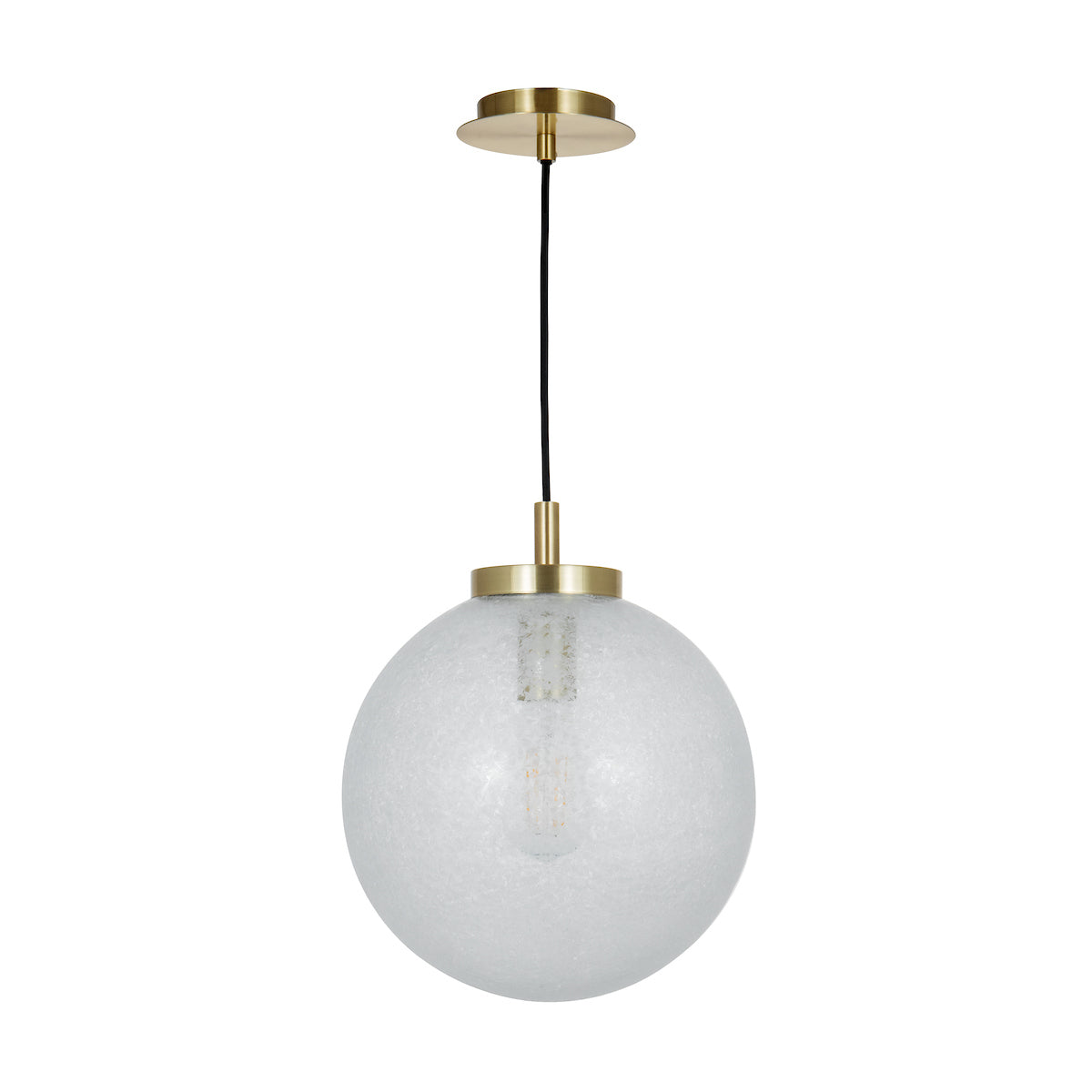Avari 1 Light Pendant Satin Brass And Clear Frosted Glass<br>Frosted Glass
