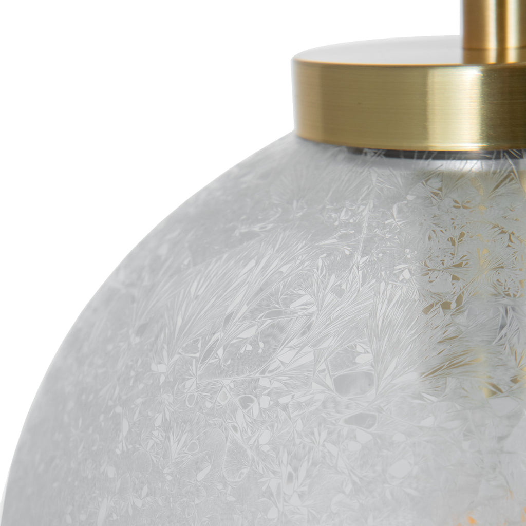 Avari 1 Light Pendant Satin Brass And Clear Frosted Glass<br>Frosted Glass