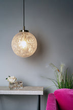 Avari 1 Light Pendant Satin Brass And Clear Frosted Glass<br>Frosted Glass
