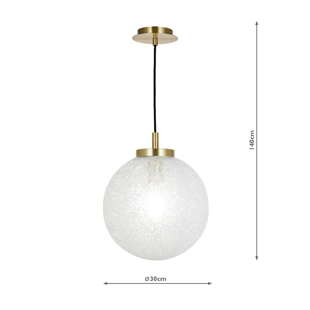 Avari 1 Light Pendant Satin Brass And Clear Frosted Glass<br>Frosted Glass