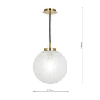 Avari 1 Light Pendant Satin Brass And Clear Frosted Glass<br>Frosted Glass
