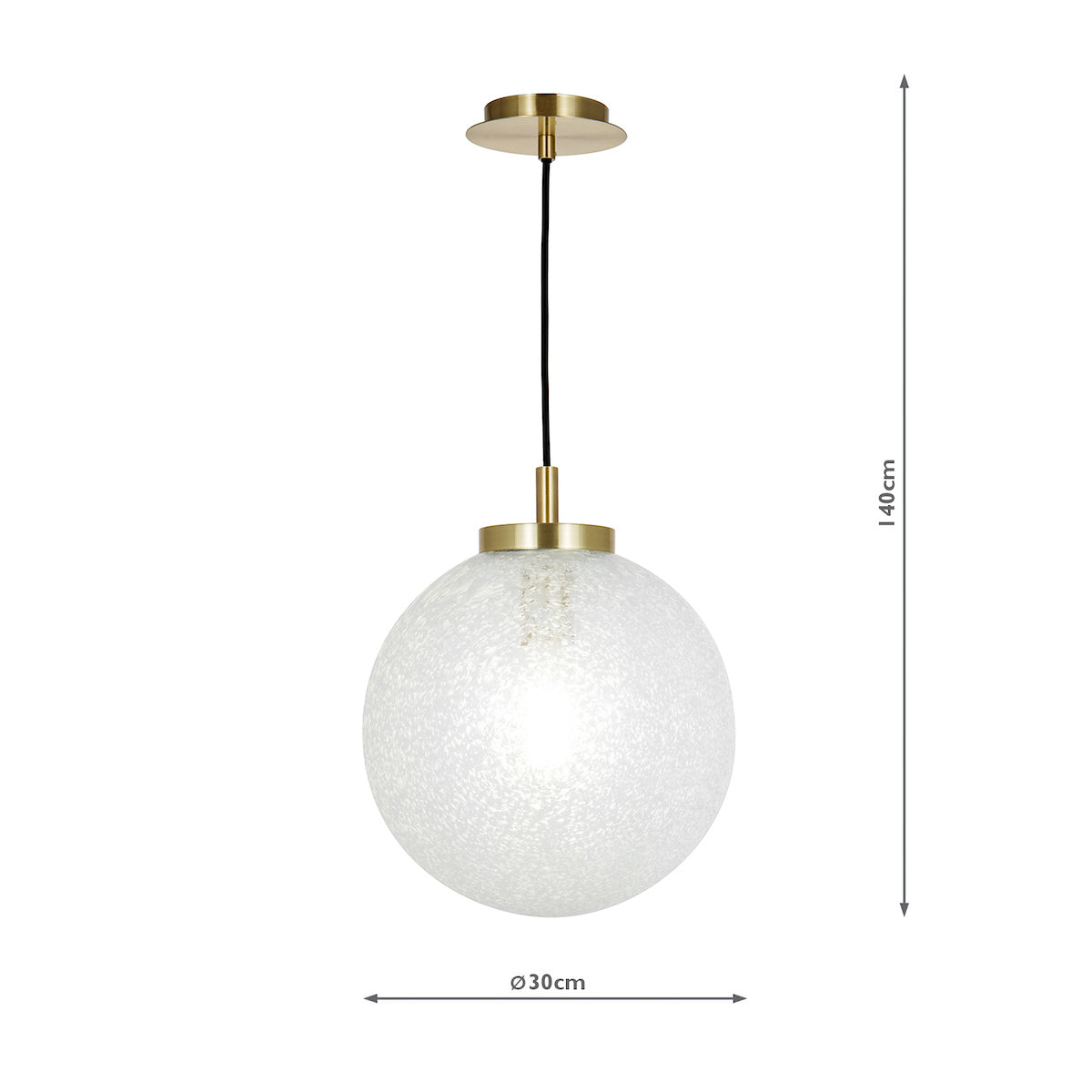 Avari 1 Light Pendant Satin Brass And Clear Frosted Glass<br>Frosted Glass