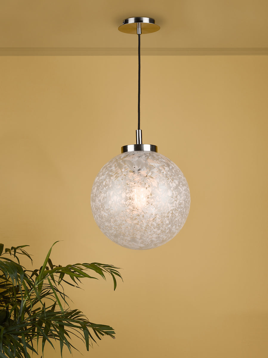 Avari Pendant Satin Nickel Frosted Glass<br>Satin Nickel