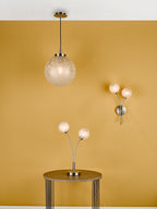 Avari Pendant Satin Nickel Frosted Glass<br>Satin Nickel