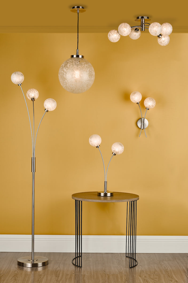 Avari Pendant Satin Nickel Frosted Glass<br>Satin Nickel