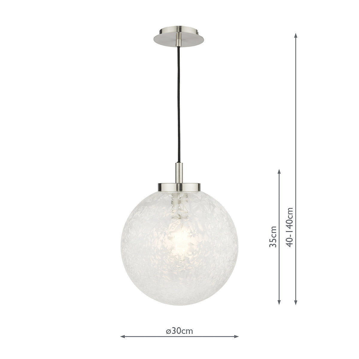 Avari Pendant Satin Nickel Frosted Glass<br>Satin Nickel