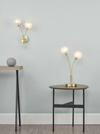 Avari 2 Light Wall Light Satin Brass Glass<br>Satin Brass