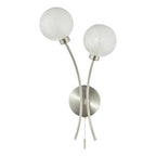 Avari 2 Light Wall Light Satin Nickel Frosted Glass<br>Satin Nickel