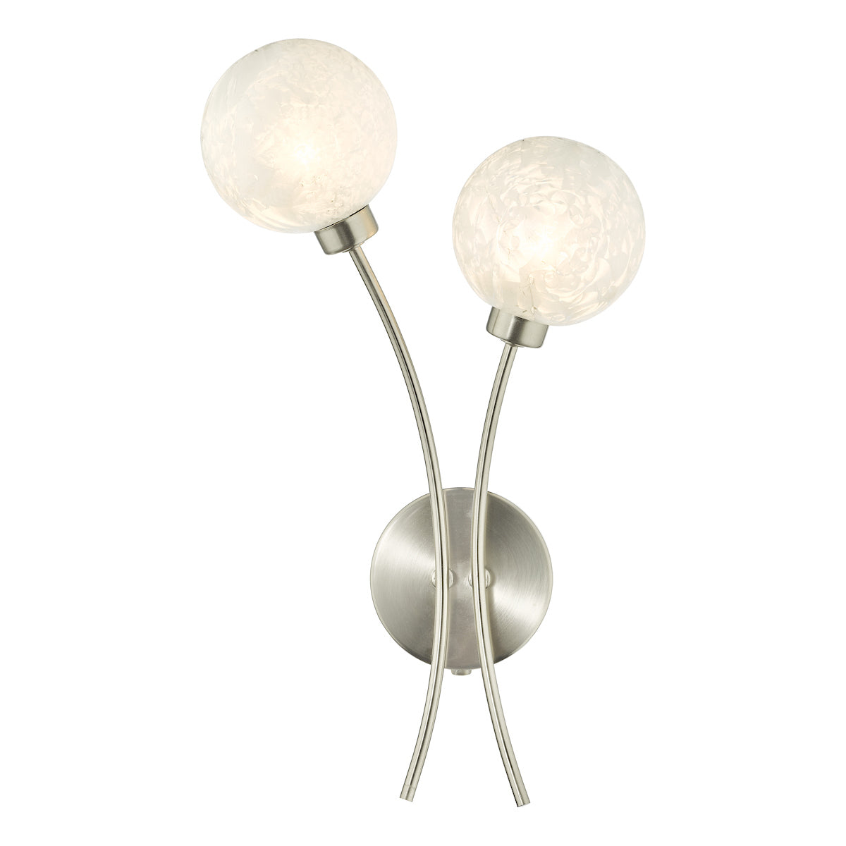 Avari 2 Light Wall Light Satin Nickel Frosted Glass<br>Satin Nickel