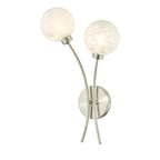 Avari 2 Light Wall Light Satin Nickel Frosted Glass<br>Satin Nickel