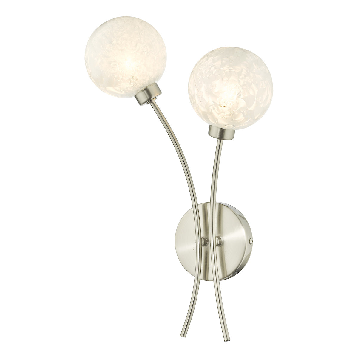 Avari 2 Light Wall Light Satin Nickel Frosted Glass<br>Satin Nickel