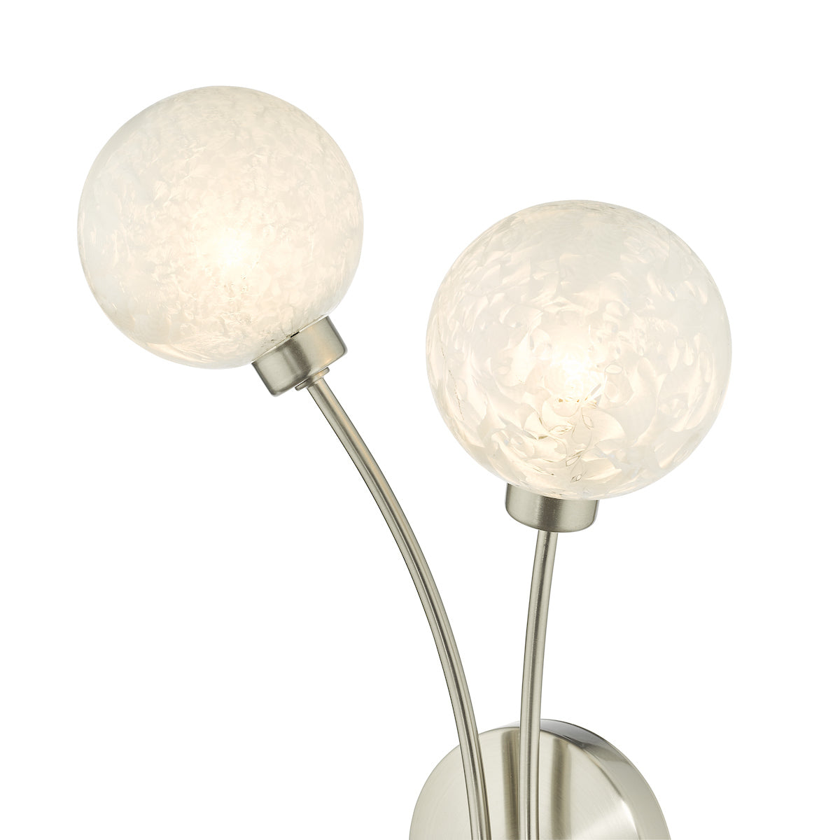 Avari 2 Light Wall Light Satin Nickel Frosted Glass<br>Satin Nickel