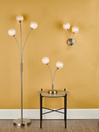 Avari 2 Light Wall Light Satin Nickel Frosted Glass<br>Satin Nickel