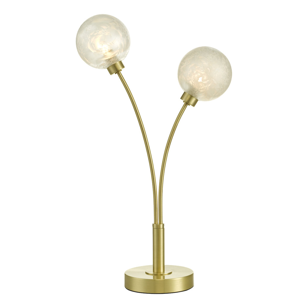 Avari 2 Light Table Lamp Satin Brass Glass<br>Satin Brass