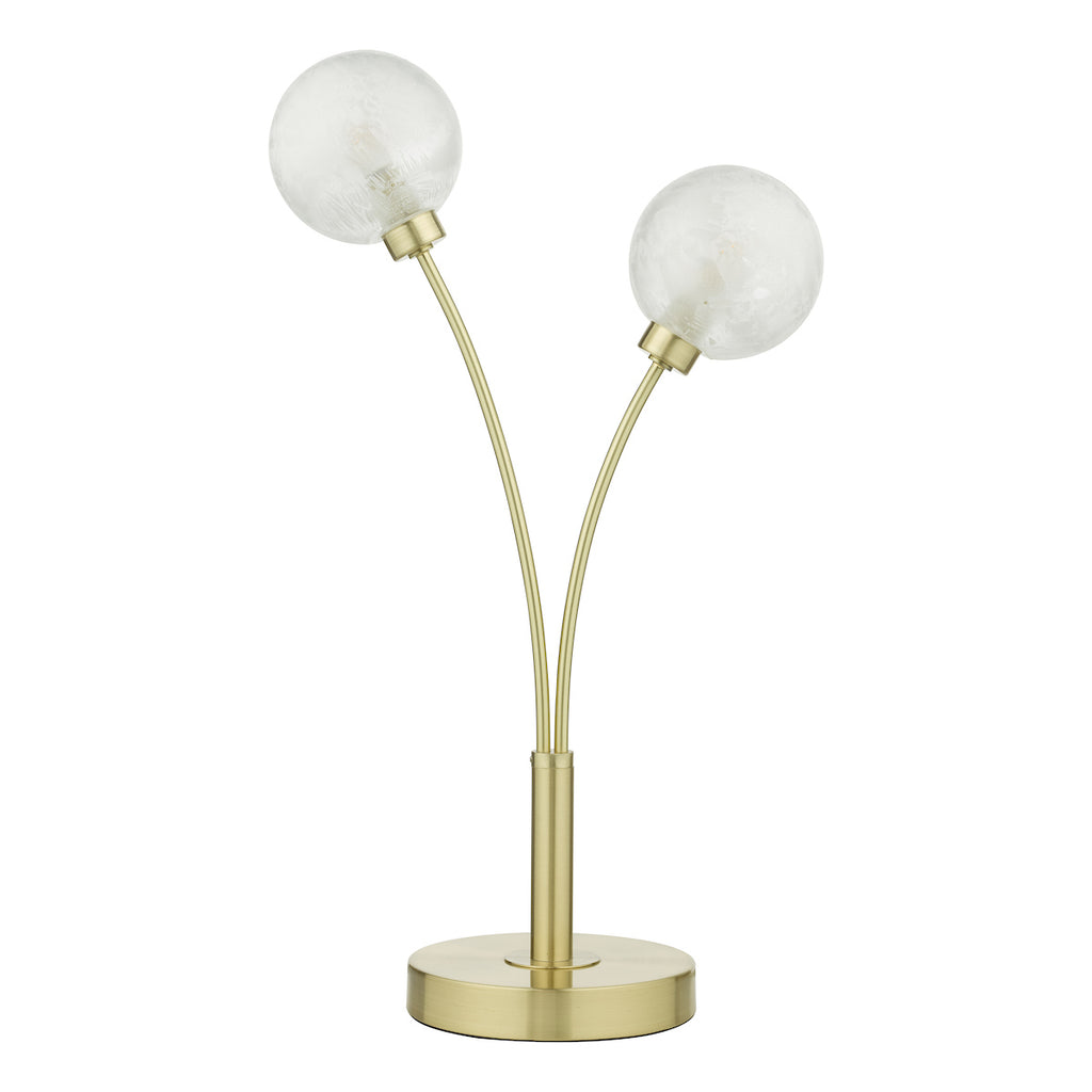 Avari 2 Light Table Lamp Satin Brass Glass<br>Satin Brass