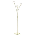 Avari 3 Light Floor Lamp Satin Brass Glass<br>Satin Brass