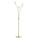 Avari 3 Light Floor Lamp Satin Brass Glass<br>Satin Brass