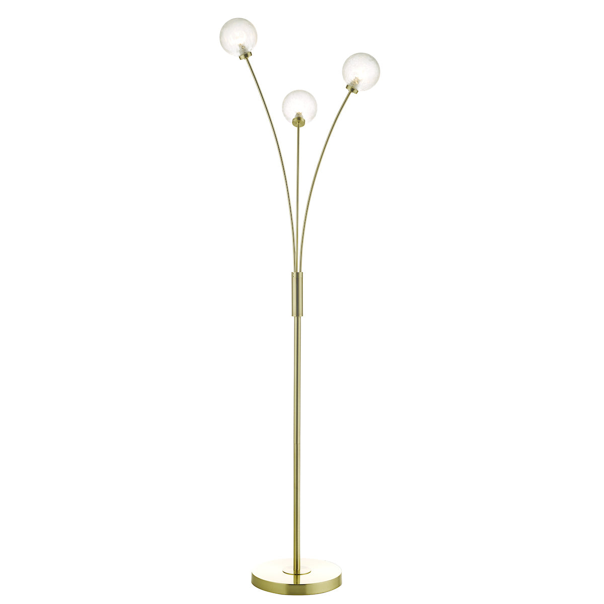 Avari 3 Light Floor Lamp Satin Brass Glass<br>Satin Brass