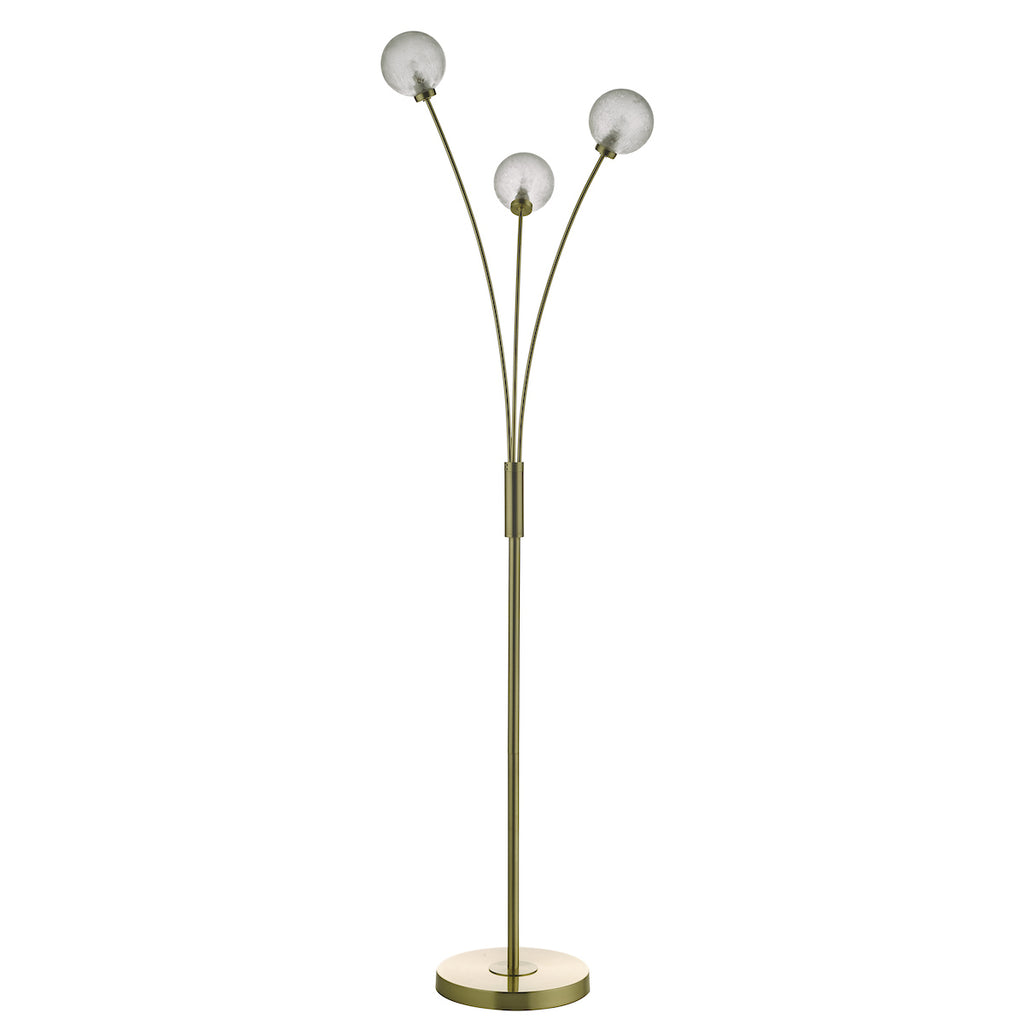 Avari 3 Light Floor Lamp Satin Brass Glass<br>Satin Brass